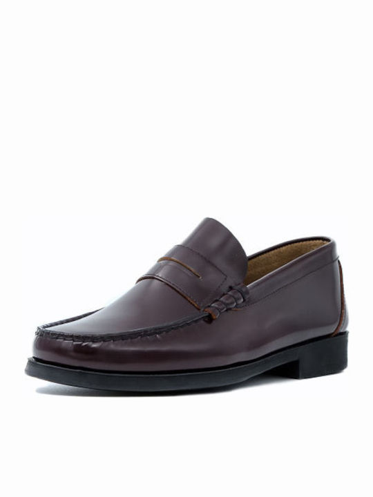 America 0131 Men's Leather Loafers Burgundy