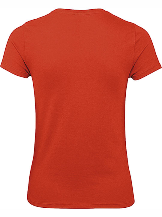 B&C E150 Women's Short Sleeve Promotional T-Shirt Fire Red