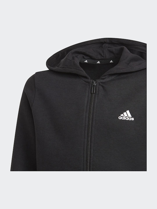 Athletic Kids Sweatshirt Cardigan with Hood Black Essentials
