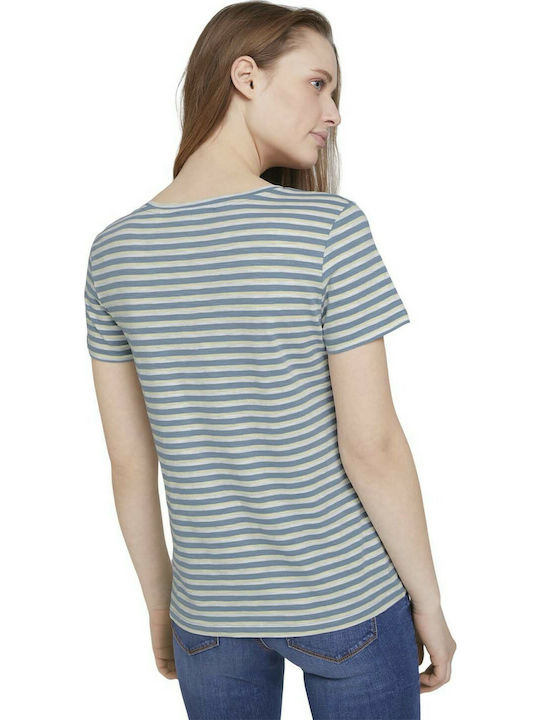 Tom Tailor Damen T-shirt Gestreift Blau 1024817-26432