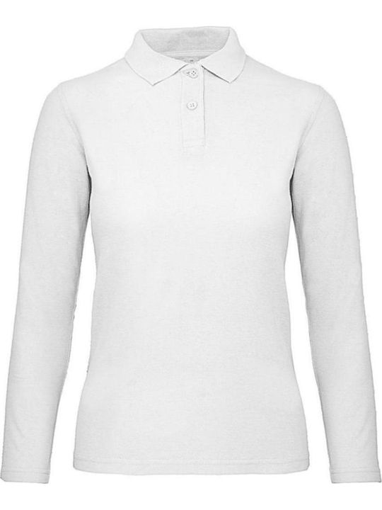 B&C ID.001 Women's Long Sleeve Promotional Blouse White PWI13-001