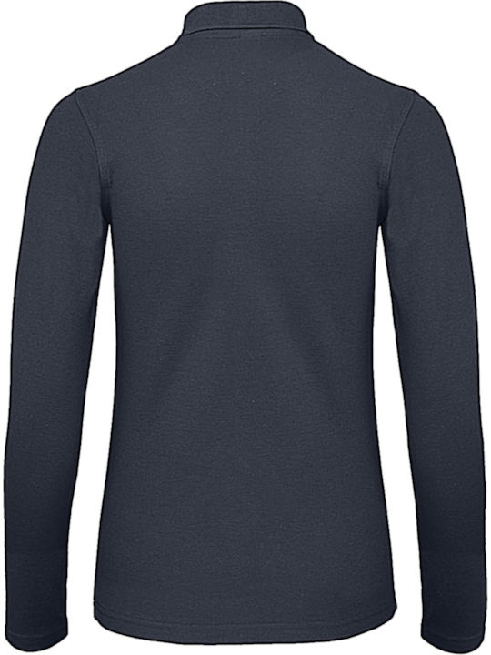 B&C ID.001 Women's Long Sleeve Promotional Blouse Navy Blue