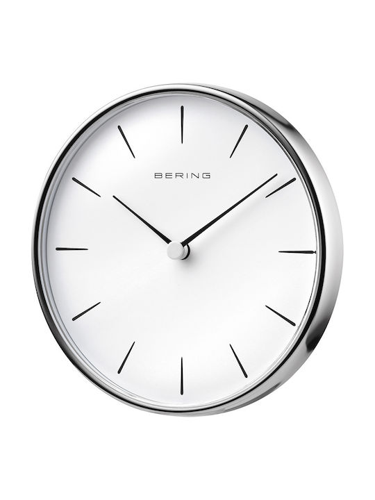 Bering Time Wallclock Ρολόι Τοίχου Μεταλλικό Ασημί 16.2cm