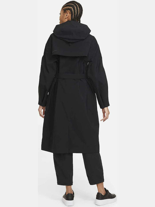Nike Sportswear Tech Women's Long Parka Jacket for Winter with Hood Black