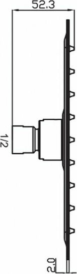 Viospiral Slim R50401 Τετράγωνη Κεφαλή Ντουζ 20x20cm Inox