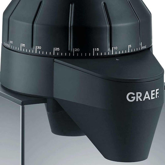 Graef CM 820 Electric Coffee Grinder 128W for 250gr Beans and 40 Grind Levels Silver