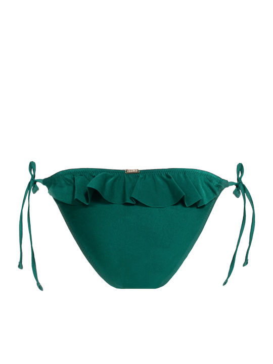 Apple Boxer Bikini Slip with Laces Green