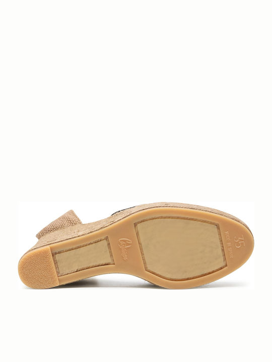Carina 8ED/001 Women's Fabric Platform Espadrilles Black