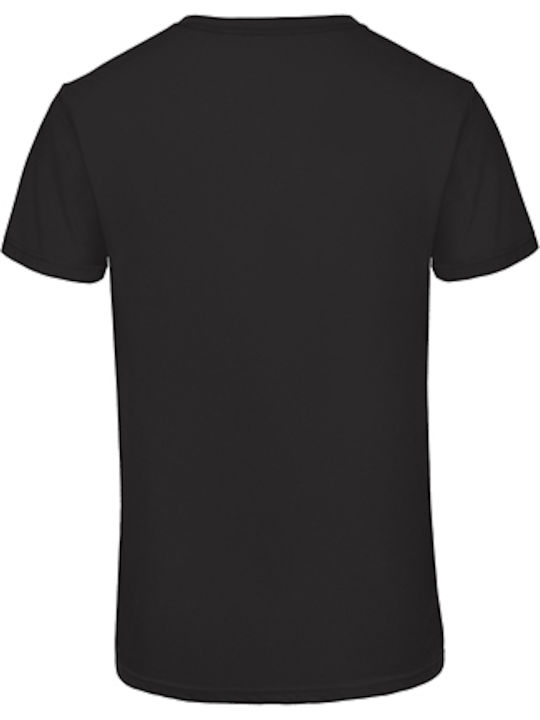 B&C V Triblend Ανδρικό Διαφημιστικό T-shirt Κοντομάνικο σε Μαύρο Χρώμα