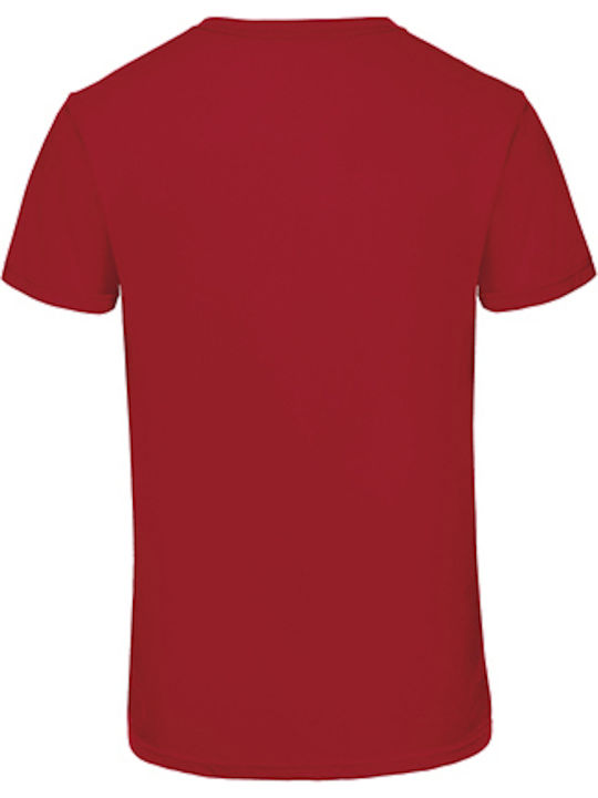 B&C V Triblend Werbe-T-Shirt in Rot Farbe