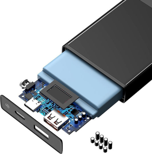 Baseus Super Mini Power Bank 10000mAh 22.5W mit USB-A Anschluss und USB-C Anschluss Schnellaufladung 3.0 Schwarz