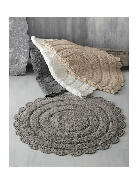 Rythmos Bath Mat Cotton Round Opal 120-111-1809 Beige Width 70cm