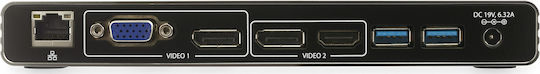 StarTech Thunderbolt 3 Docking Station with HDMI/DisplayPort 4K PowerDelivery Ethernet and 2 Monitor Connections Grey