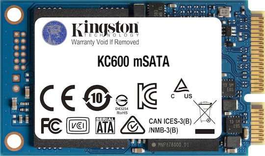 Kingston KC600 SSD 512GB mSATA Type with SATA III Connection SKC600MS/512G