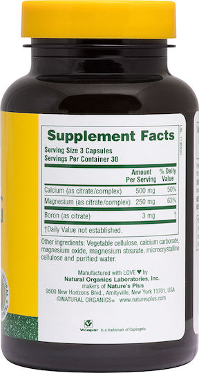 Nature's Plus Cal/Mag Citrate 90 veg. caps