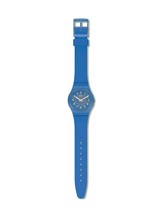 Swatch Uhr Batterie mit Blau Kautschukarmband