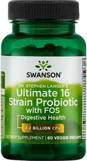 Swanson Ultimate 16 Strain Probiotic with FOS with Probiotics and Prebiotics 60 veg. caps