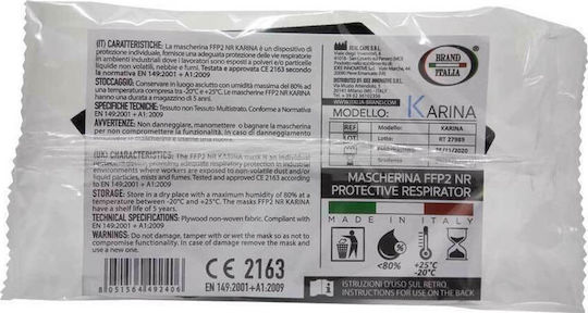 Brand Italia Karina L4 4ply NR Protective Mask FFP2 Black BR150-01 1pcs