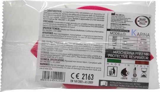 Brand Italia Karina L4 4ply NR Μάσκα Προστασίας FFP2 σε Φούξια χρώμα 50τμχ