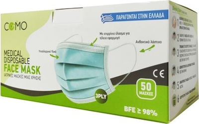 Como Χειρουργική Μάσκα μιας Χρήσης 3ply Type II BFE >98% Mască de protecție De unică folosință Tipul II Chirurgical Albastru 200buc