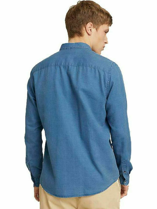 Tom Tailor Men's Shirt Long Sleeve Denim Blue