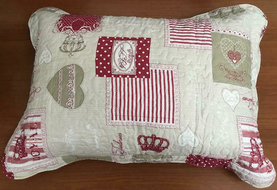 Linea Home Royal Σετ Μονό Μπεζ - Κόκκινο 160x220cm 2τμχ
