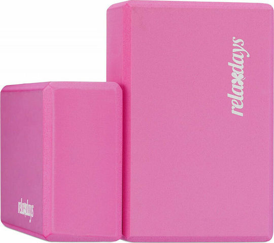 Relaxdays Bloc de yoga Set de 2 în culoarea Roz