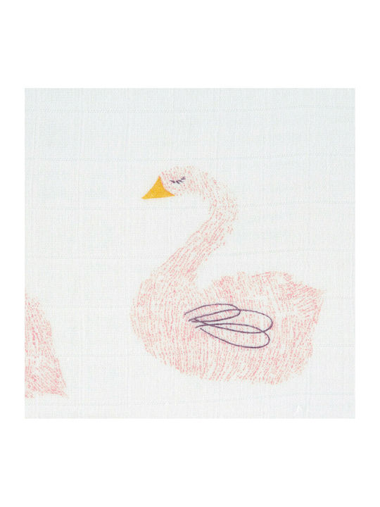 Laessig Little Water Swan Πάνες Αγκαλιάς Ροζ 80x80εκ. 3τμχ