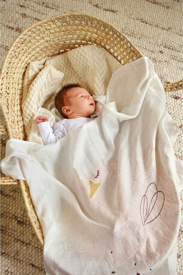 Laessig Little Water Swan Прегръщащи Пелени Розов 80x80см. 3бр