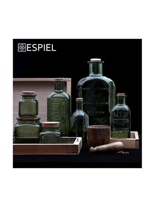Espiel General Use Glass Green Vase with Cork 1100ml 1 Piece