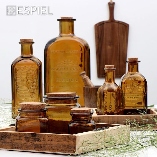Espiel General Use Glass Brown Vase with Cork 1100ml 1 Piece
