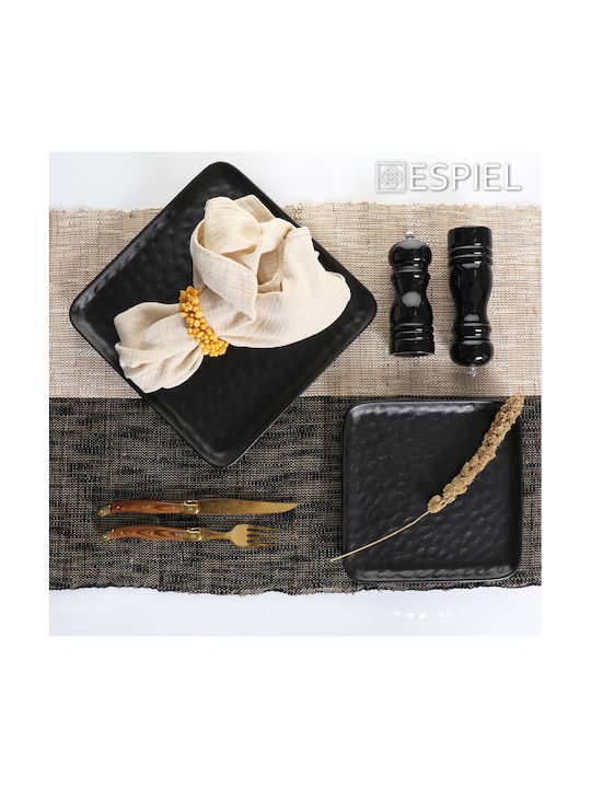 Espiel Classic Manual Set Spice Mills made of Wood in Black Color 21cm 4pcs