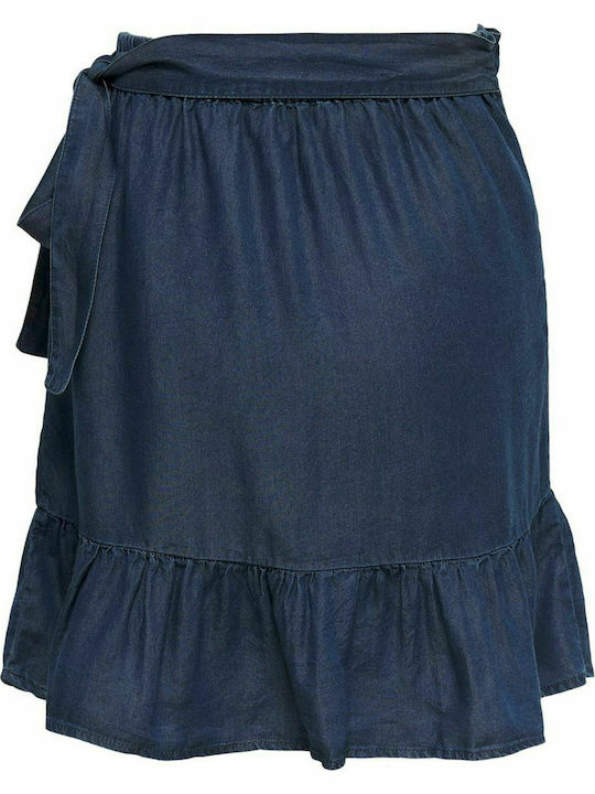 Only Τζιν Ψηλόμεση Mini Φούστα Φάκελος σε Navy Μπλε χρώμα