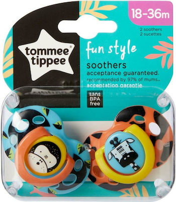 Tommee Tippee Orthodontic Silicone Pacifiers for 18-36 months Blue & Orange 2pcs