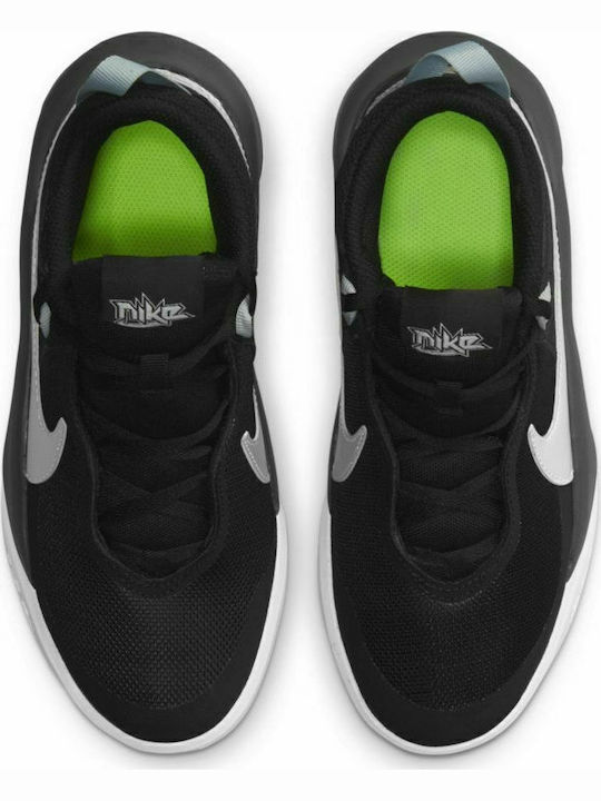 Hustle Team Hustle D 10 Kids Sports Shoes Basketball with Laces Black / Volt / White / Metallic Silver