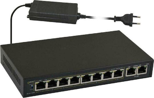 Pulsar S108 PoE Unmanaged L2 PoE+ Switch με 10 Θύρες Ethernet