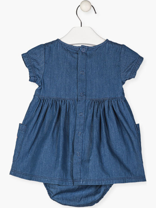 Losan Mädchen Kleid Denim Kurzärmelig Blau