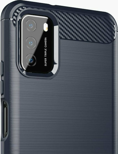 Hurtel Carbon Back Cover Σιλικόνης Μπλε (Poco M3 / Redmi 9T)