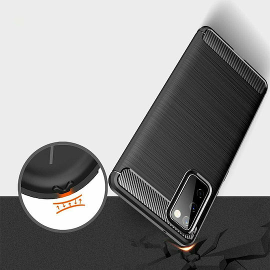 Hurtel Carbon Back Cover Σιλικόνης Μαύρο (Galaxy S20 FE)
