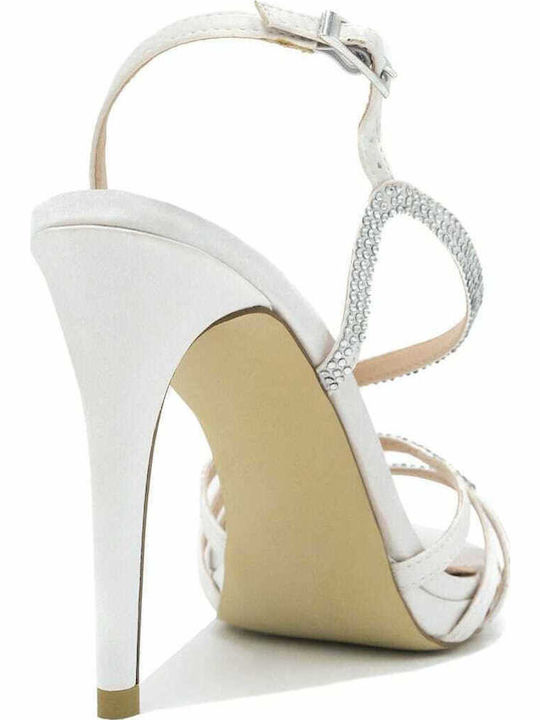 Sandalen mit Strass Weiß