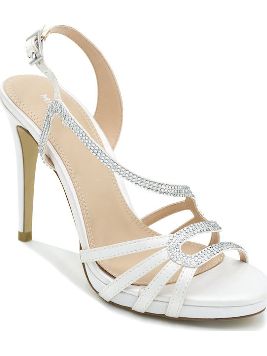 Sandalen mit Strass Weiß