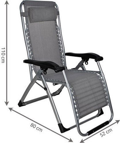 Malatec Liegestuhl-Sessel Strand Gray 80x52x110cm.