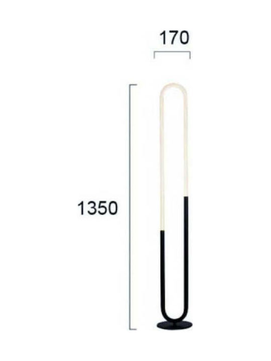 Viokef Girotondo LED Φωτιστικό Δαπέδου Υ135xΜ17εκ. με Θερμό Λευκό Φως 1476lm Μαύρο