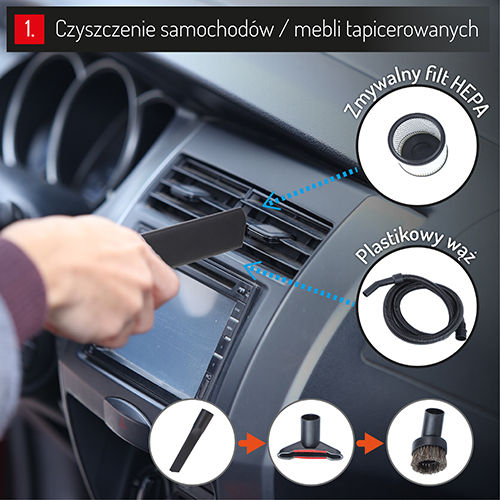 Camry CR 7045 Σκούπα Υγρών / Στερεών 3400W με Ανοξείδωτο Κάδο 25lt