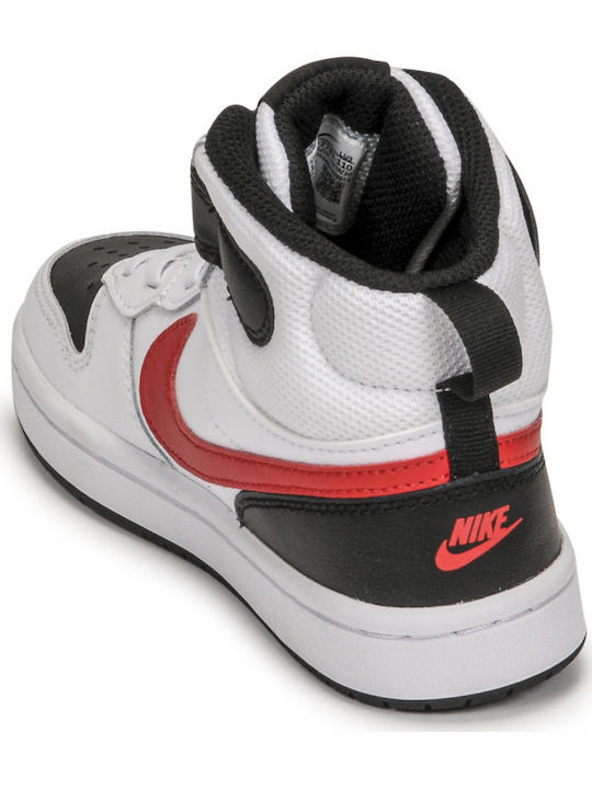 Court Borough Mid 2 Αθλητικά Παιδικά Παπούτσια με Σκρατς White / Black / University Red CD7783-110