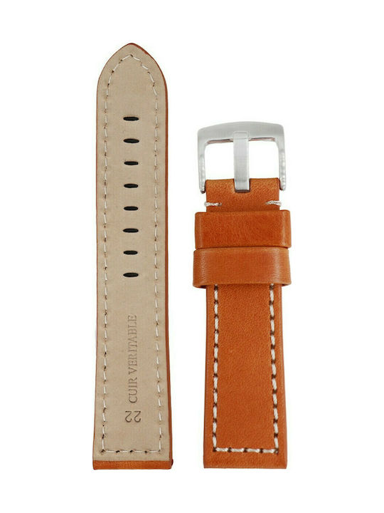 Tzevelion 457 Leather Strap Tabac Brown 24mm