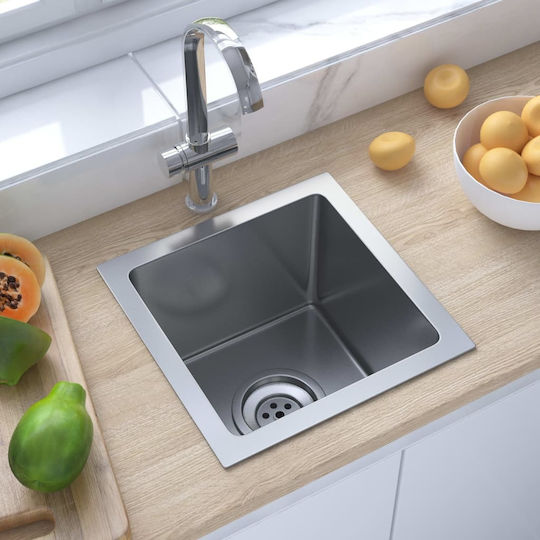 vidaXL Drop-In Sink Inox Satin W30xD30cm Silver