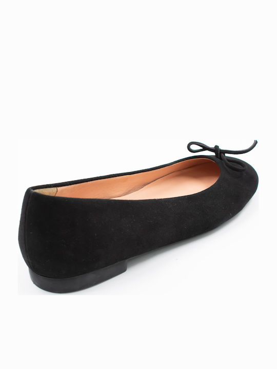 Wildleder Damen Ballerinas Schwarze