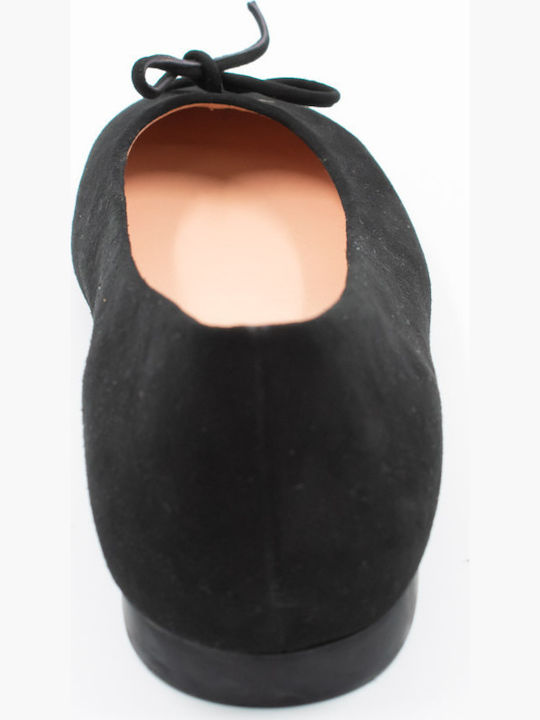 Wildleder Damen Ballerinas Schwarze