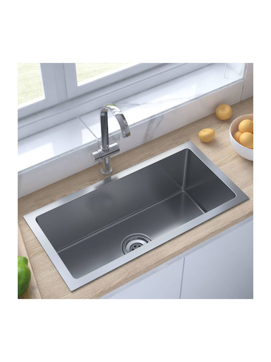 vidaXL Drop-In Sink Inox Satin W60xD30cm Silver